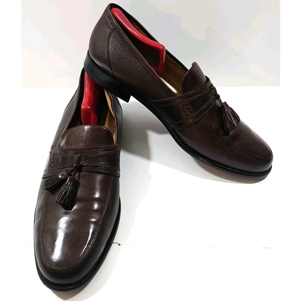 Johnston & Murphy ~Men's Size 11.5M~ Brown Tassel Leather Loafers Shoes #15 2206